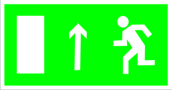 E12 направление к эвакуационному выходу (левосторонний) (пластик, 300х150 мм) - Знаки безопасности - Эвакуационные знаки - vektorb.ru